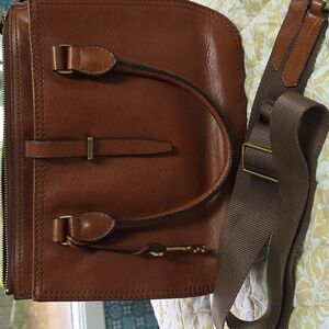 🌹Fossil RYDER Satchel Brown Leather